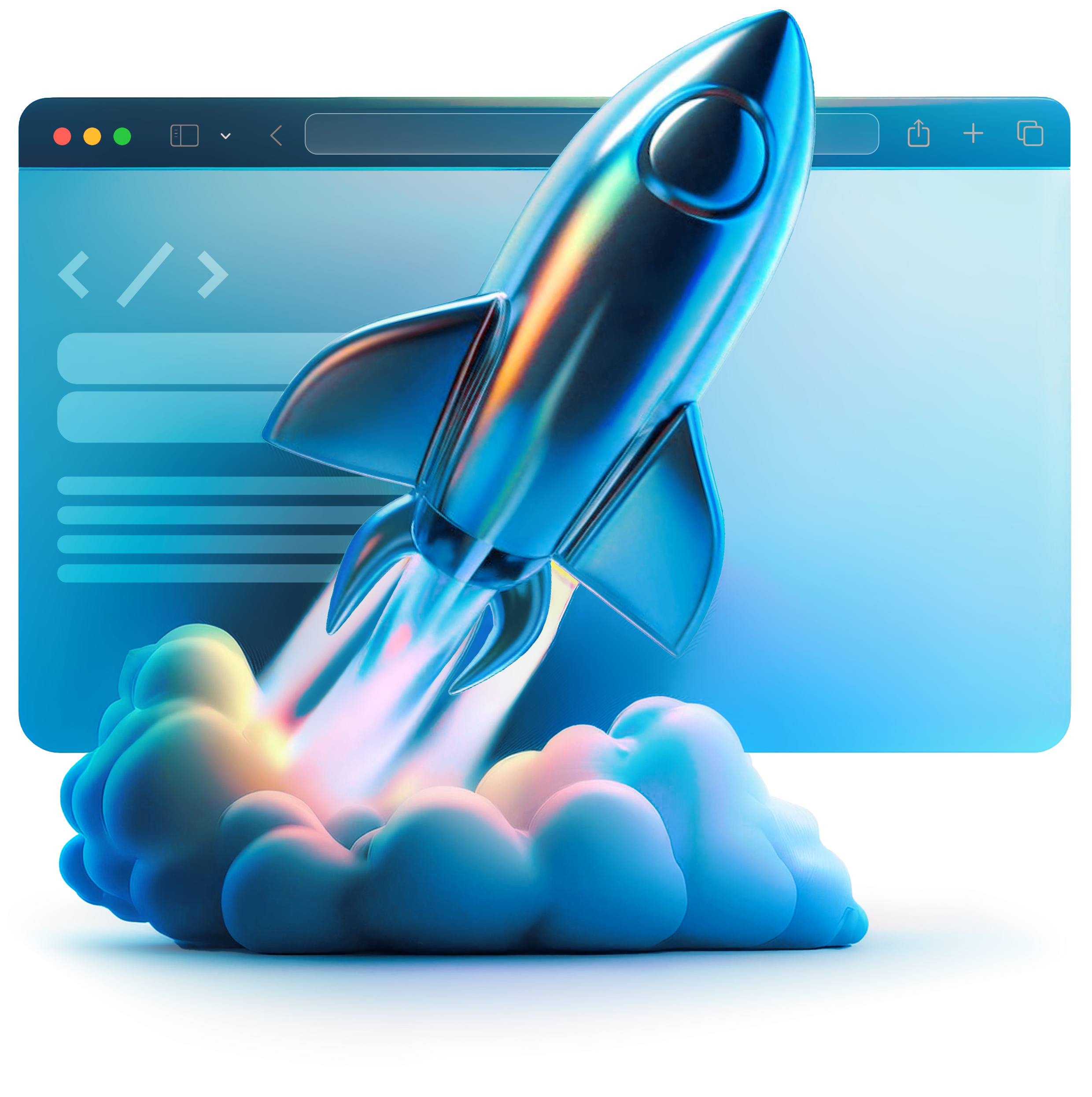 Rocket launching from browser window